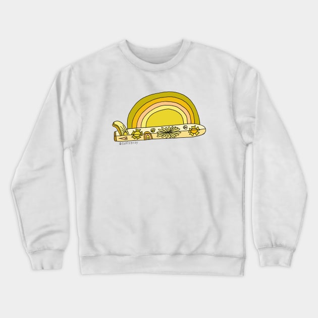 single fin radiate rainbows // retro surf art by surfy birdy Crewneck Sweatshirt by surfybirdy